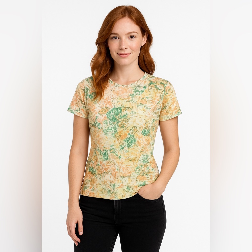 Vintage 70s op art polyester top